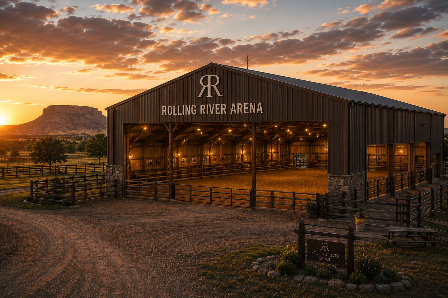 Our covered arena with club house 